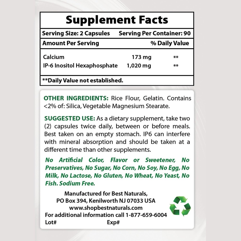 Geriausi Naturals IP- 6 510 mg ir magnio oksidas 500 mg