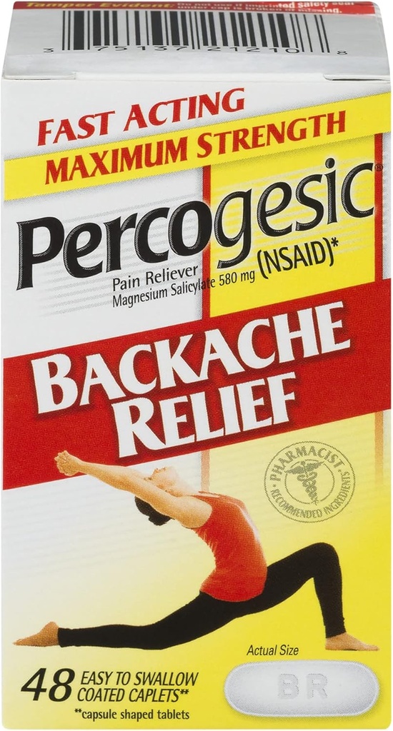 Perkogezic backache Relief Pain Reliver, Maksimalus stiprumas, 48 tabletės