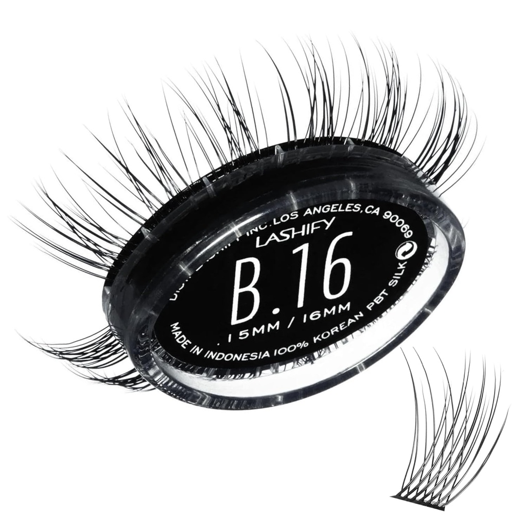 Lashify Bold 16mm Gossamer Eyelash plėtiniai Refill, Juodas, DIY False Lases už gamtos išvaizdą