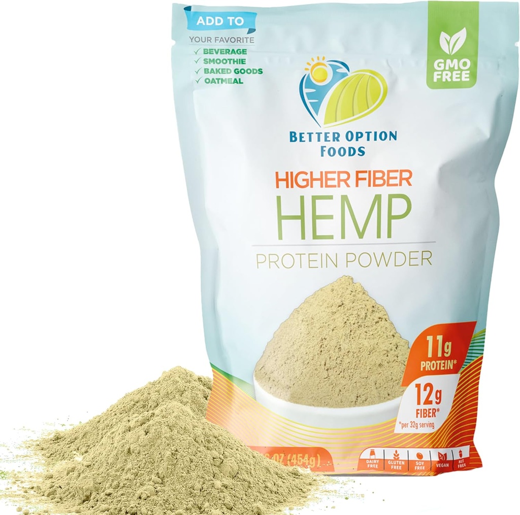Kanapių baltymų milteliai - Augaliniai baltymų milteliai su aukštesnėmis Hemp Fiber & Eteriniai amino rūgštimis - Easy- to-Digest Vegan baltymų milteliai avižų miltams, smoothies, & Kepti prekės, 16oz