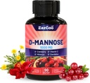 D-manozės priedas - 1000mg kapsulės su spanguolių, Vitaminas C, Hibiscus & Dandelion ekstraktas, parama Šlapimo sveikatos, D Manozės & gervuogių kapsulės, 90 Count