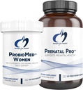 Dizainas sveikatos Prenatal & Probiotic Bundle - Prenatal Pro (180 kapsulių) Prenatal multivitaminas su folate ir Chelated Minerals & ProbioMed moterys (30 kapsulių) Gut Health & Vaginal Probiotic