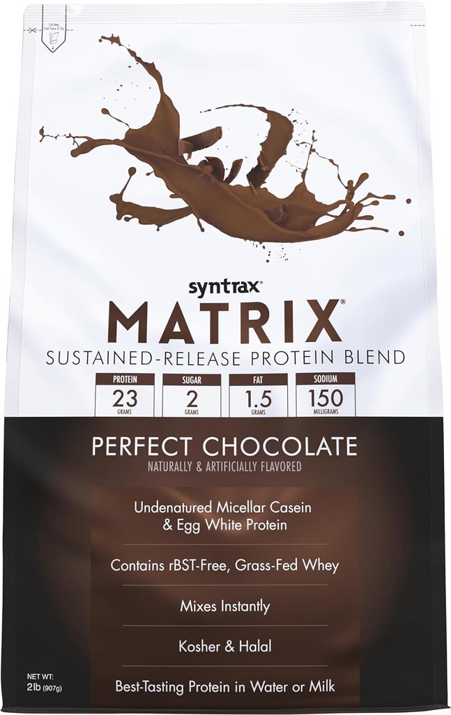 Syntrax Nutrition Matrix - Sustained-Release Protein Blend, Perfect Chocolate 2 lbs.
