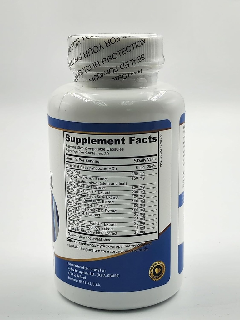 Šlapimo rūgštis Pro - Natūralus priedas su gervuogių, salierai, tartų vyšnių, velnio Claw, ir žalia kavos pupelių ekstraktai - 60 daržovių kapsulės