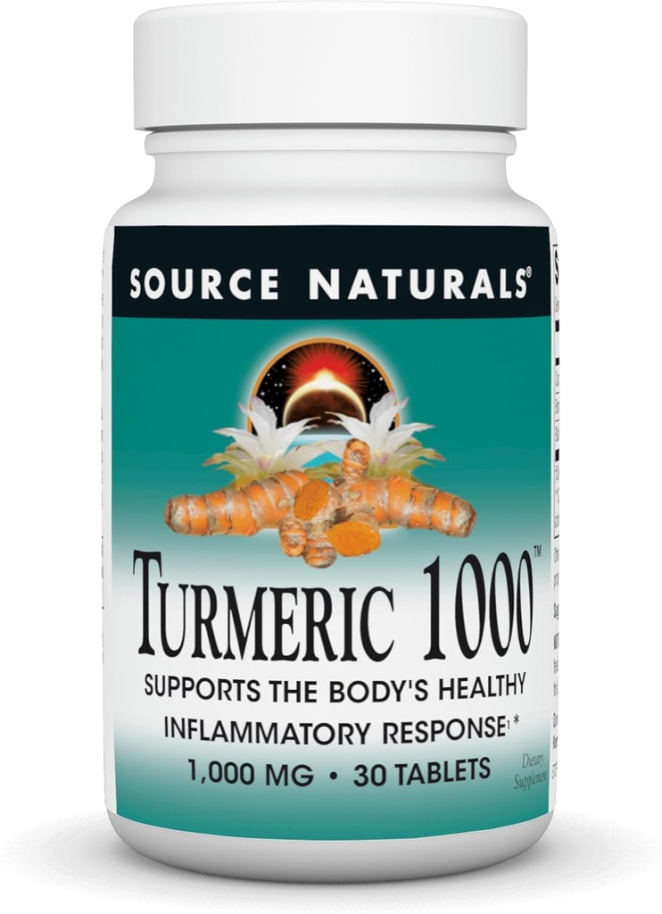 Source Naturals Turmeric 1000, Supports The Body’s Healthy Inflammatory Response*, 1,000mg - 30 Tablets