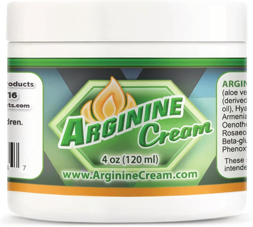 Arginino kremas - 4 oz - L-arginino azoto oksido paramos priedas vyrams ir moterims - Nekvapus