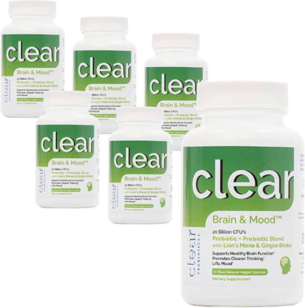 Smegenų priedas atminčiai, smegenų pelėsiai, fokusas, nuotaika, koncentracija ir kognityvinė funkcija - Liono džinas su Ginkgo Biloba ir dviem probiotinėmis žirklėmis (360 grafas - 6 mėnesių tiekimas)