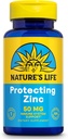 NATURE'S LIFE Protecting Zinc 50mg with 2.5mg Copper - Chelated Zinc Supplement for Immune Support, Bone Health, Muscle Function and Heart Health Support, 60-Day Guarantee, 100 Servings, 100 Tablets