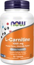 NOW Foods Supplements, L-Carnitine 1,000 mg, Purest Form, Amino Acid, Fitness Support*, 50 Tablets