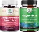 Plaukų odos ir nagų pirštinės moterims - Ekstra stiprumo biotinas ir Collagen Gummies moterims Plaukų odos nagai parama ir High Absorbtion magnio komplekso priedas Stomach & Digestion