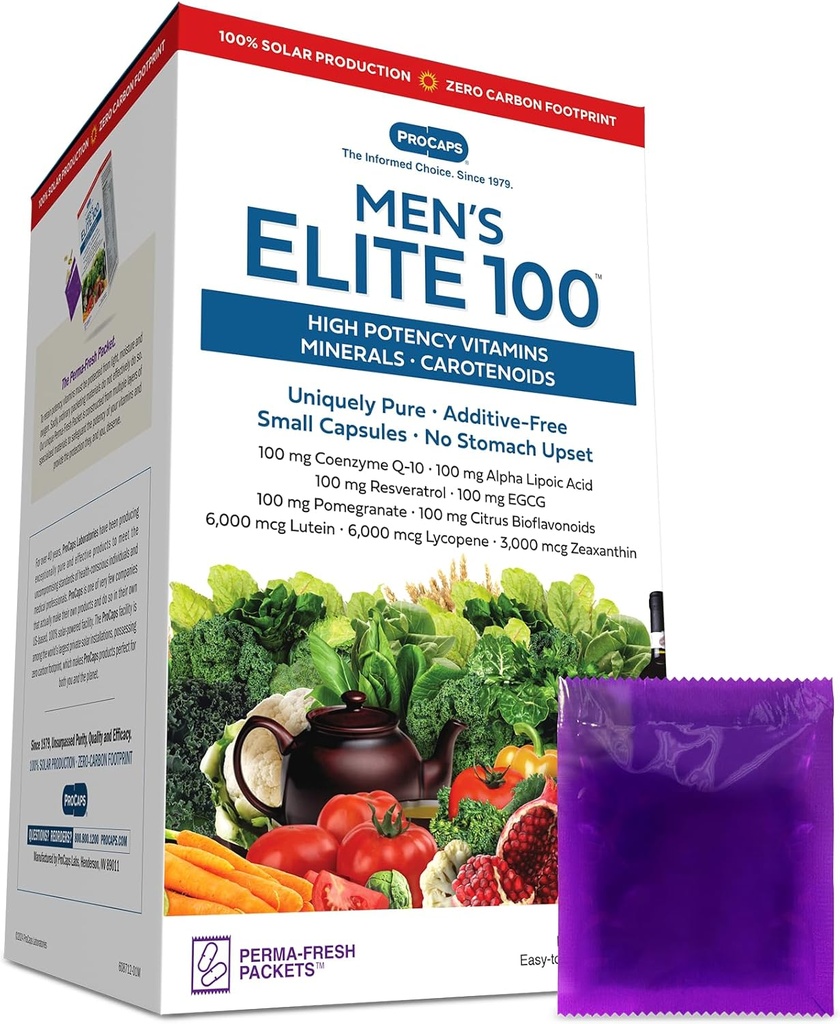 ANDREW LESSMAN Multivitamin- Men 's Elite- 100 60 Paketų - Podent Nutritents Plus 100 mg Kiekvienas iš Coenzis Q10, Alpha Lipoic acid, Resveratrol, EGCG, Granatas, Citrus Bioflavonoidai. Priedų nėra