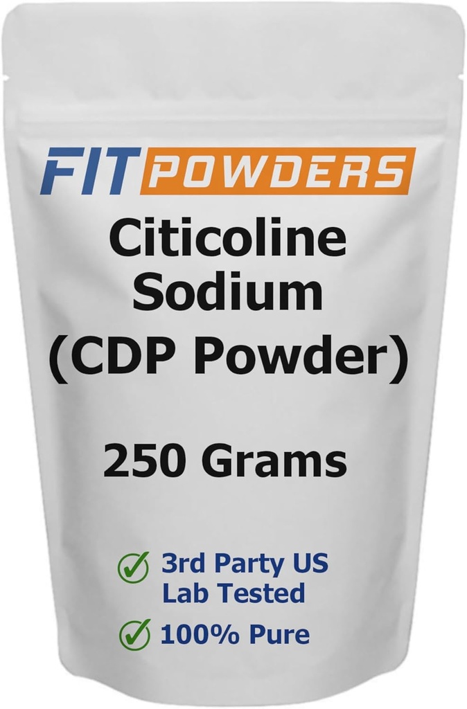 Citicoline Powder, CDP Choline Powder Pure with Scoop, Non-GMO, Cognitive Supplement for Memory and Learning (250 Grams)