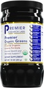 Premier Research Labs Premier Organic Green - Super Green Pramogos Milteliai, Žalieji maisto produktai Milteliai gėrimams, žaliosios sultys, mitybos parama, Supergreens vyrams ir moterims, špinatai, Alfonai, Chlorella - 10 oz