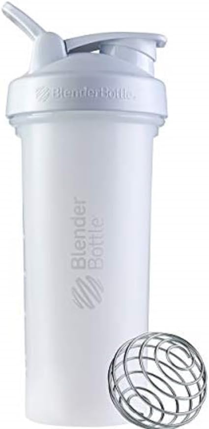 BlenderButelis Classic V2 Shaker Butelis puikiai tinka baltymų Shakes ir prieš treniruotės, 28-Ounce, Balta
