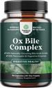 Digative Enzymes with Ox Bile - Ox Bile papildai be tulžies pūslės su tripsinu, Papan & Bromelain Enzyme for Pancrease Cleanse & Detox - Pancreatine Digestion Enzymes for Women & Men - 90 Ct