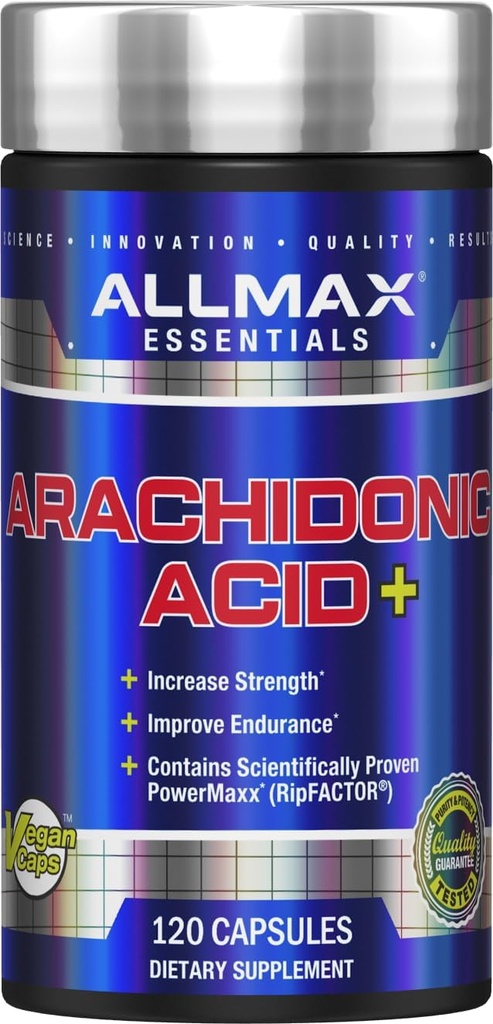 ALLMAX Essentials Arachidono rūgštis + - 120 kapsulių - padidina stiprumą ir pagerina atsparumą - Gluten Free - 30 Paslaugos