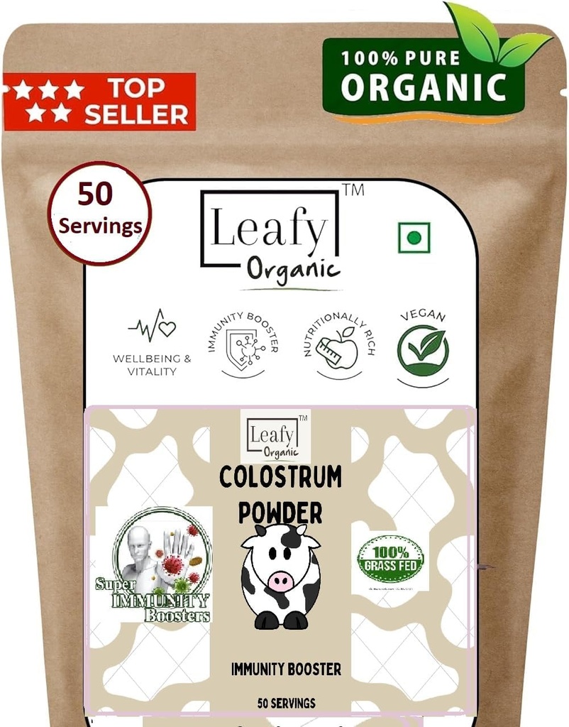 Priešpienio miltelių priedas (Gut Health, Immunal Support, & Common Wellness, 30% IgG, 6-Hour Colostrum Addition, 100% Pure, Unflavored (100 Gram) 3.5oz