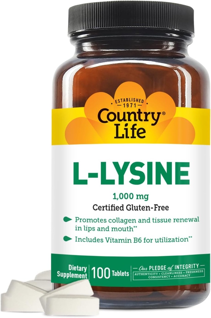 ŠALIS LIFE VITAMINS L- Lizinas 1000 Mg su B- 6, 2.5 Svarai