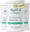 ALGAECAL Collagen - 4 Clinical- Supported Peptides VERISOL ®, FORTIGEL ®, UC- II ®, FORTIBONE ®, Anti- Aging hydrolyced Collagen Pows, 3 Packaging in USA