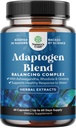 Herbal Adaptogen Mood Support Supplement - Calming Adaptogens Supplement for Stress & Cortisol Management with Ashwagandha Rhodiola Rosea & Maca Root - Vegan Non GMO & Daytime Friendly - 60ct