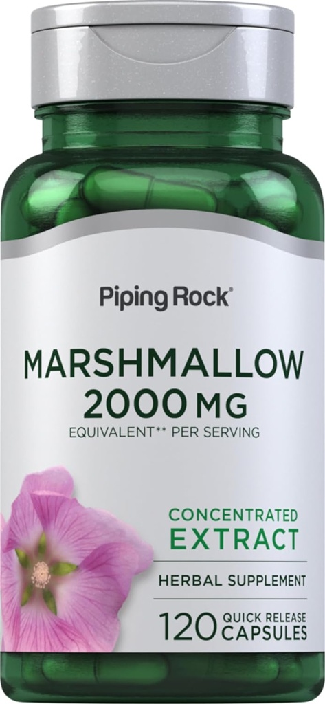 Piping Rock Marshmlead Šakniavaisių šaknų priedas, 124; 2000mg, 124; 120 kapsulių, 124; žolių koncentruotas ekstraktas, kuriame nėra GMO, Gluten Free