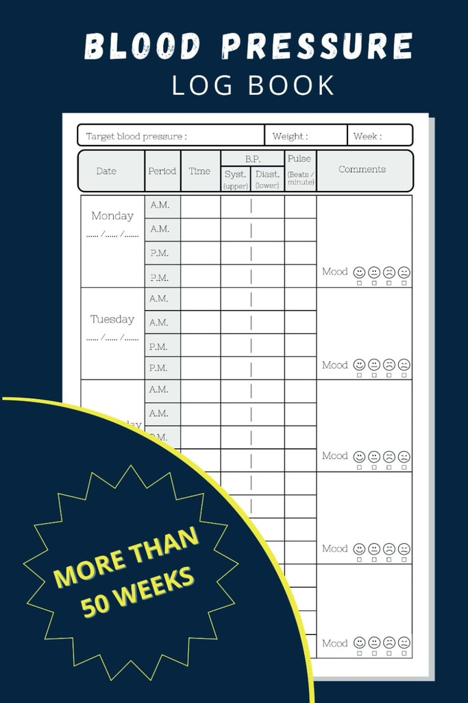 Kraujo slėgio žurnalas: Paprasta Kasdien sekimo įrašyti ir stebėti kraujo spaudimą namuose