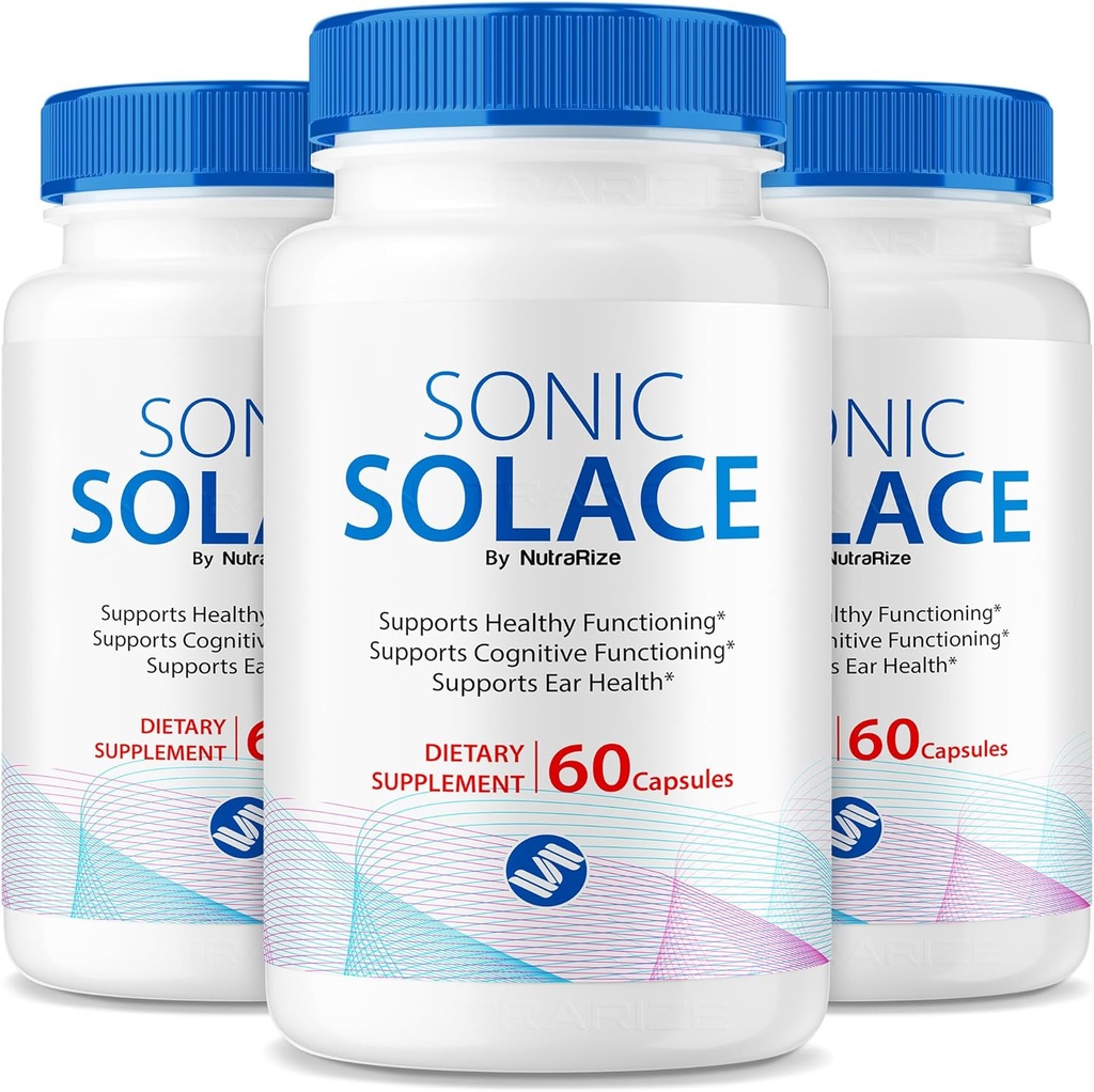 (3 Pack) Sonic Solace - Advanced Formulės išlaikyti sveiką klausą, Oficiali Sonic Solace Ausų sveikatos, Visi natūrali parama bendros geros būklės, SonicSolace apžvalga (180 kapsulės)
