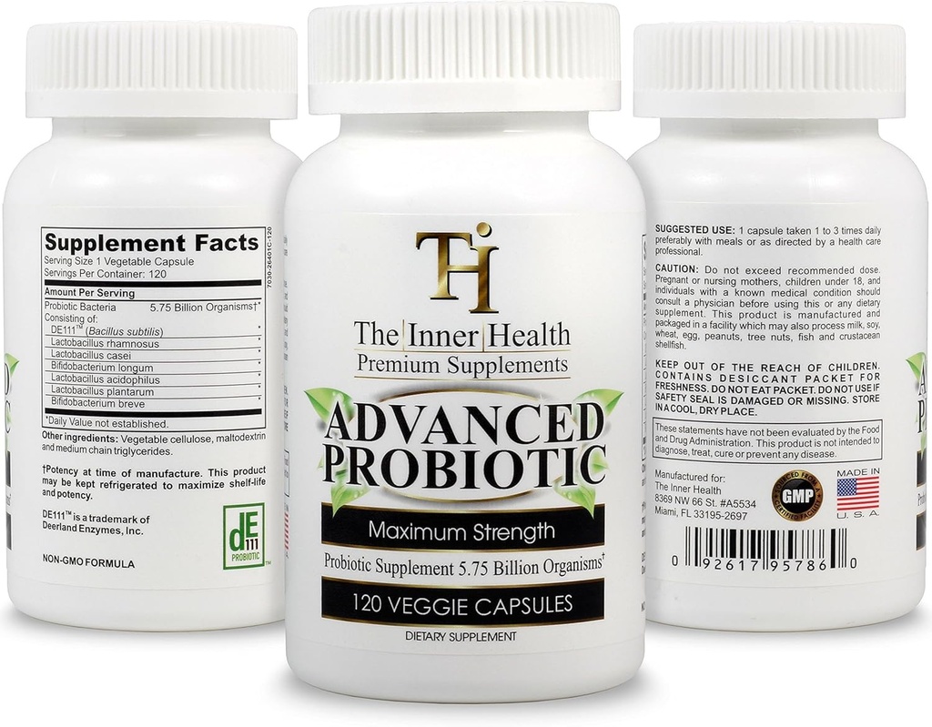 PROBIOTIC 5.75 Brilion Organisms - Bacillus Subtilis Bifidobacterium Longum L.Acidophilus L.Rhamnosus L.Plantarum-120 Caps