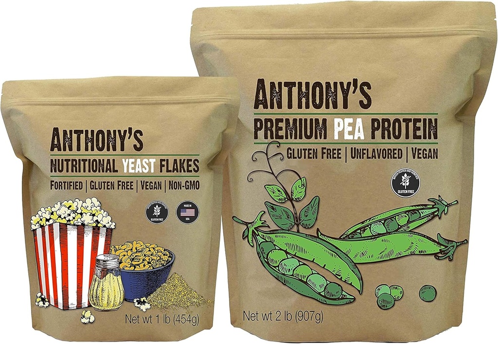 Anthony Premium pea proteinas 2lb & Nutritional Yeast Flakes 1lb