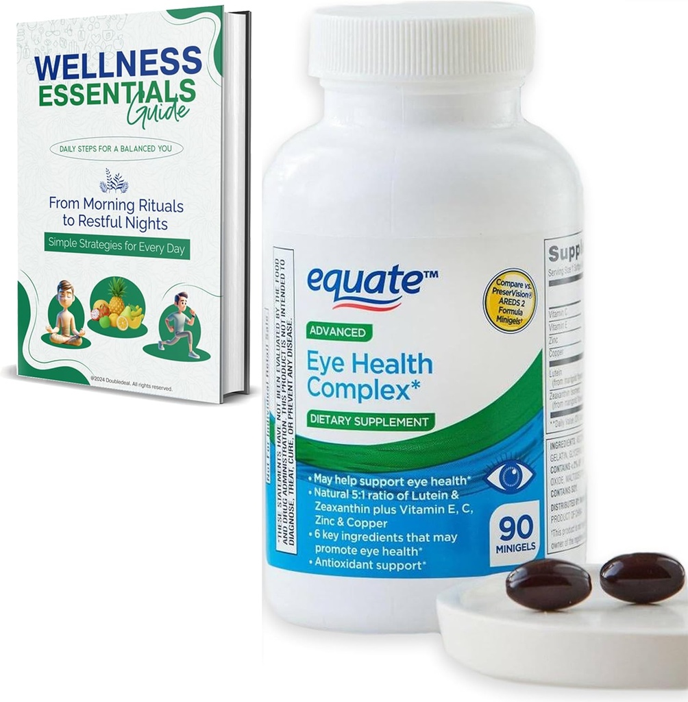 Advanced Eye Health Minigels 90 Count, Carotenoid Blend with Lutein & Zeaksantinas + Vitaminai E, C, Cinkas ir vario (45 dienų tiekimo)