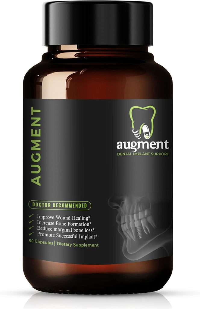 Augment Nutrition Stomatology Implant support - Support Bone Formation & Oseointegration - All-Natural Formulė su vitaminais & Micronutrients - Non-Synthetic & Non-GMO (90 Servings)
