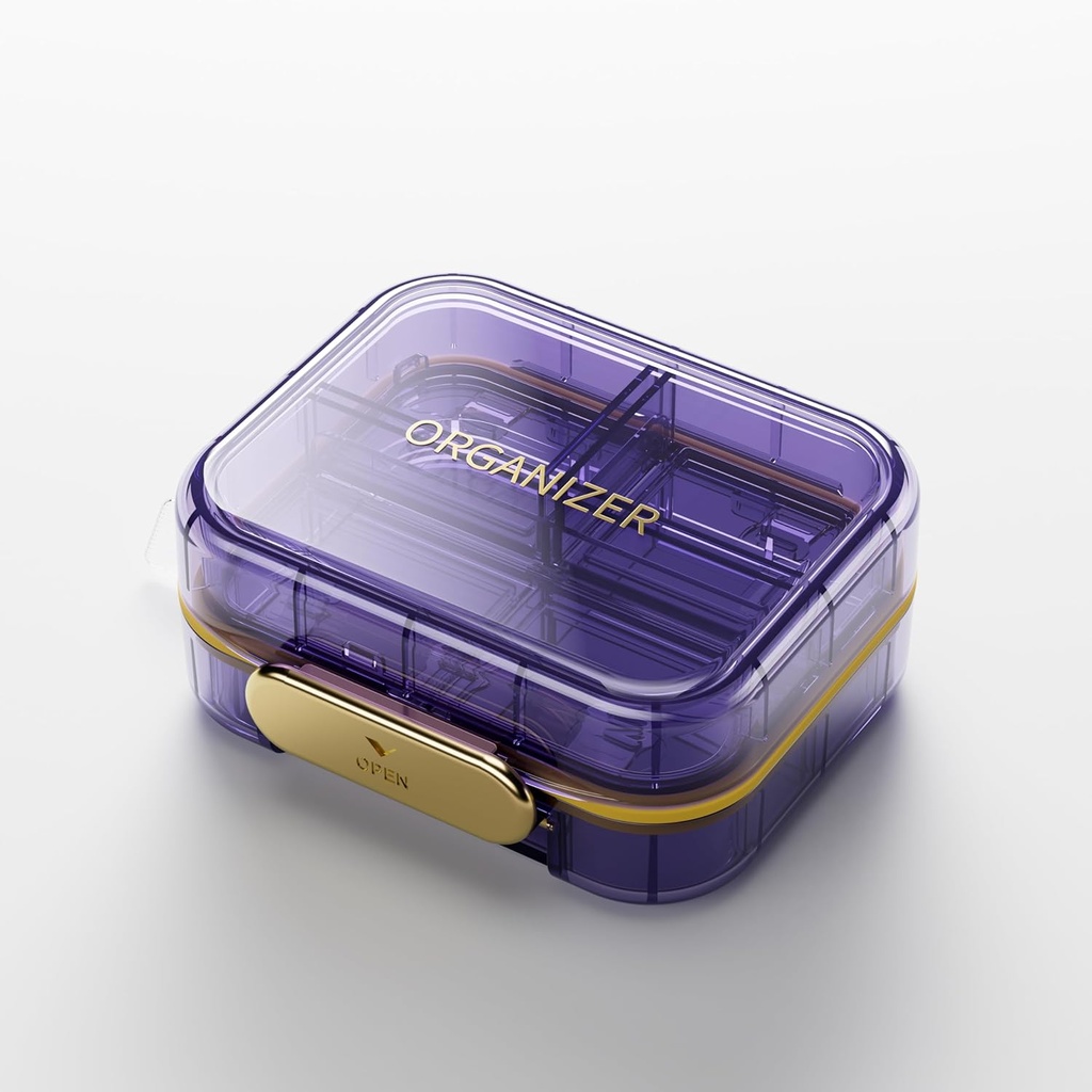 Bexeen Medicine Pill Organizatorius Kelionių Mielas pilka konteineris Mažos pilka Dėžutė Išvalyti Mini pilka atvejis Nešiojamas Vitamino laikiklis Organizatorius Kompaktiškas Kelionės dydis Vaistinis Dienos Kišeninis Vaistinė priedas