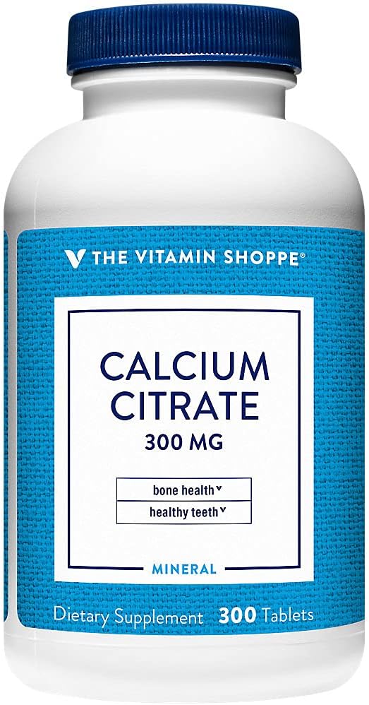 Kalcio citratas 300 mg - Mineralinės medžiagos sveikiems Bones & Teth, gerai absorbuota forma Chelated Calcium - 100% iš Citrate & Dicaclium Fosbate (300 tablečių) pagal Vitaminas shoppe