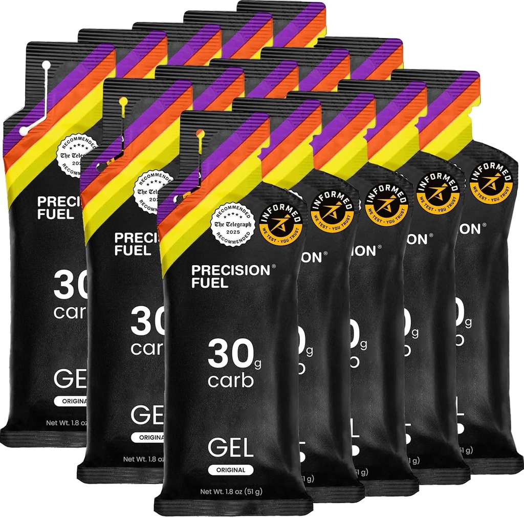 Precision Fuel 30 Energy Gels - lengvas, neutralus skonio geliai, skirti ištvermingumo sportininkams, 30g Angliavandeniai, Easy- to-Digest, puikiai tinka bėgimo ir trukmė Sportas (Pack of 15)