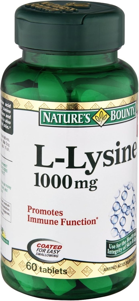 Nature's Bounty L-Lysine 1000 mg, 60 Tablets (Pack of 3)