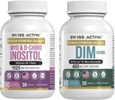 Swiss Activa+ DIM & Myo-Inositol Bundle – Hormone Balance & PCOS Support for Women – Menstrual Cycle, Mood, Estrogen, and Ovarian Health – 60-Day Supply