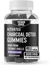 Premium Įvertinimas Aktyvuota Charcoal Gummies - Kokosų Charcoal papildai Detox paramos, burnos sveikata, Stomach & Digestion - Saugus vaikams - No Bloat Vegan Gummy - Natūralus Acai Flavor (60 Count)