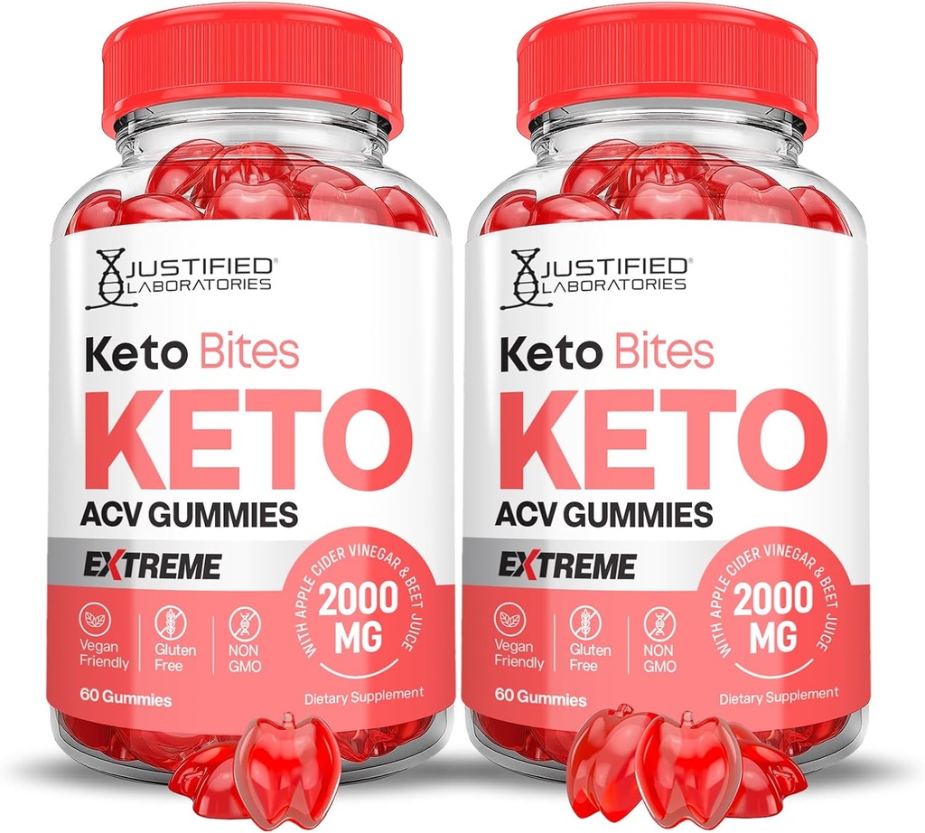 (2 pack) Keto Bits Keto ACV Gummies Extreme 2000MG Keto Bites Keto Gummies Apple Cider Vinact Formuluota su Pomgranat Beet juice milteliais B12 Vegan Non GMO 120 Gummys