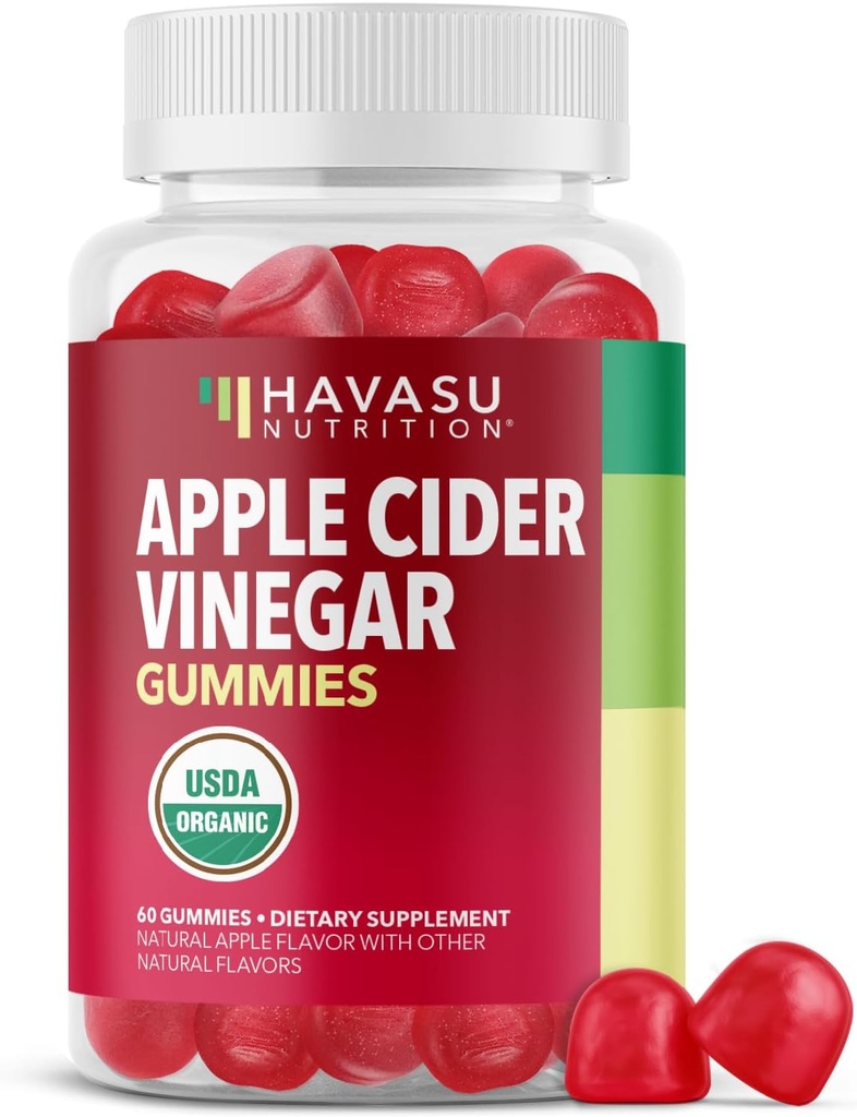 Apple Cider Actas Gummies - Organiniai ACV Vitaminai Digistive Health, Metabolizmas & Gut Support - 60 Count - Vegan, Non-GMO, Gluten- Free - Skanus skonis & No Harsh Spage - 1 mėnesį tiekimas