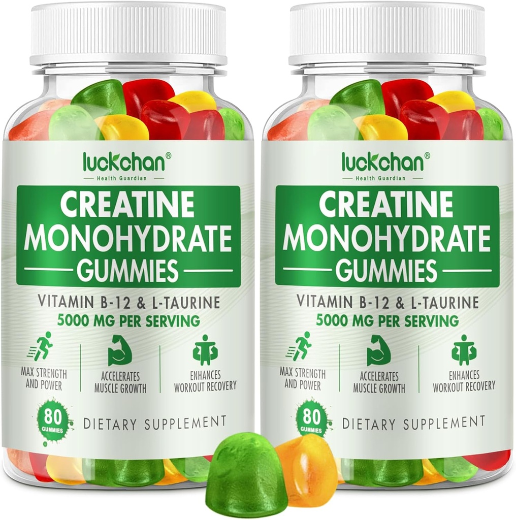 Creatine Monohydrate Gummies 5000mg for Men & Women - Creatine for Women - Chewables Creatine Monohydrate for Muscle Strength, Muscle Builder, Energy Boost, 160 Count Pre-Workout Supplement