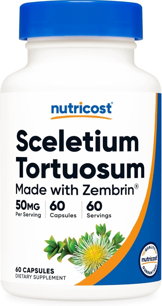 Nutricost Zembrin (Sceletium Tortuosum) 60 kapsulių (po 50 mg) - Vegetariškos kapsulės, ne GMO, Gluten Free
