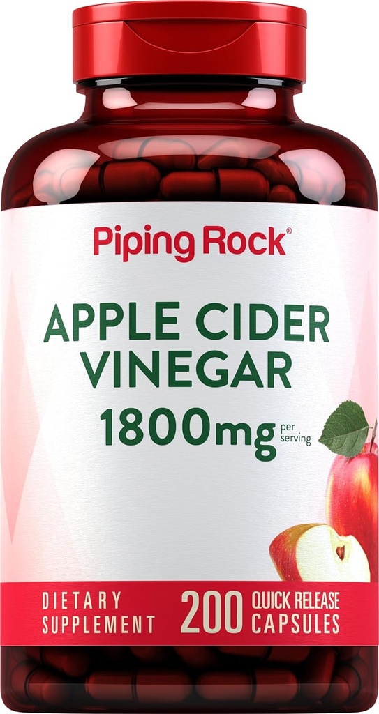 Piping Rock Apple Cider Active Capsules 1800 mg Ş124; 200 Lyginiai