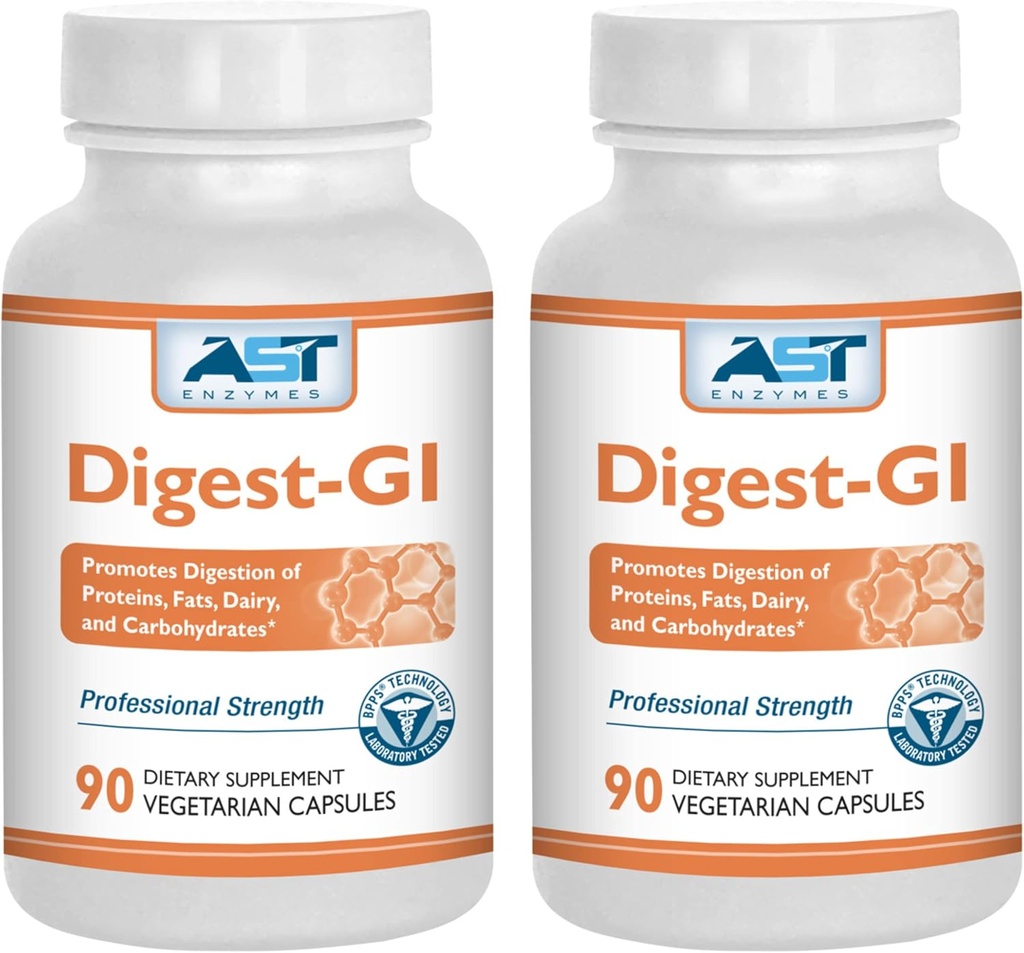 Digest- GI Digestive Enzyme - (90 x 2) Vegetarian Capsules- Digestion and Bloating Relief for Women and Men