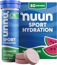 Nuun Sport Electrolyte tabletės su magnio, kalcio, kalio, chlorido ir natrio, Gluten Free & Vegan, Watermelon, 8 Pack (80 Servings Total)