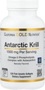 California Gold Nutrition Antarkties krilių aliejus, Omega-3 Fosfolipidai su natūraliai Occurring Astaxanthin, Natūralus braškių ir citrinų skonio, Ne GMO, 1000 mg, 120 Žuvis Želatina Softgels