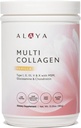 Alaya Multi Collagen milteliai - I, II, III, V, X hidrolizuotas Collagen Peptides baltymų papildas su MSM + GC (Vanilla)