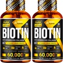 PURE Research Biotin & Collagen 60,000mcg Plaukų augimas Skysti lašai, Palaiko: Stiprūs nagų, blizgi oda, Sveikas plaukų augimas, Daugiau absorbcijos Than Capsules & Pills (4Fl Oz)