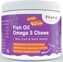 Omega 3 žuvų taukų sūriai šunims - EPA & DHA odos & Coat Health Plus Bendra sveikata, Itch Relief, Jungtinė & mobilumo parama, CoQ10 & NMN - Natūralus Anti- Senėjimas priedas šunims