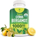 Organiniai Citrus Bergamot Priedas - Tik USDA, Kardiologas Suformuluota 200 + Moksliniai tyrimai -1000mg - Patentuotas ekstraktas, Širdis, Cholesterolis, & Lipid - Italų Bergamot High Polyfenes 60caps